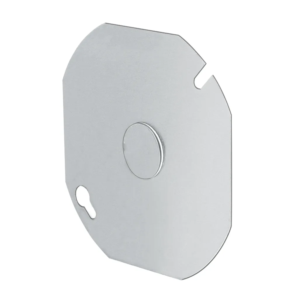 TAPA METALICA PARA CAJA OCTAGONAL 4"x 4" VOLTECK (TRUPER) 46331 