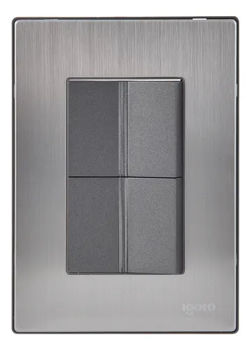 PLACA 2 APAGADORES SENC GRANDES INOX OXFORD IGOTO INOX2010