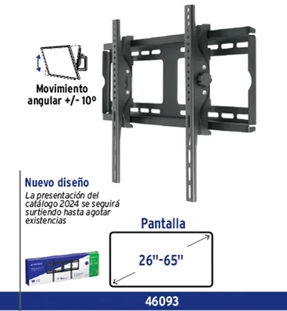 SOPORTE DE ACERO PARA PANTALLA MOV ANGULAR 46093 VOLTECK 26"-65" TRUPER 