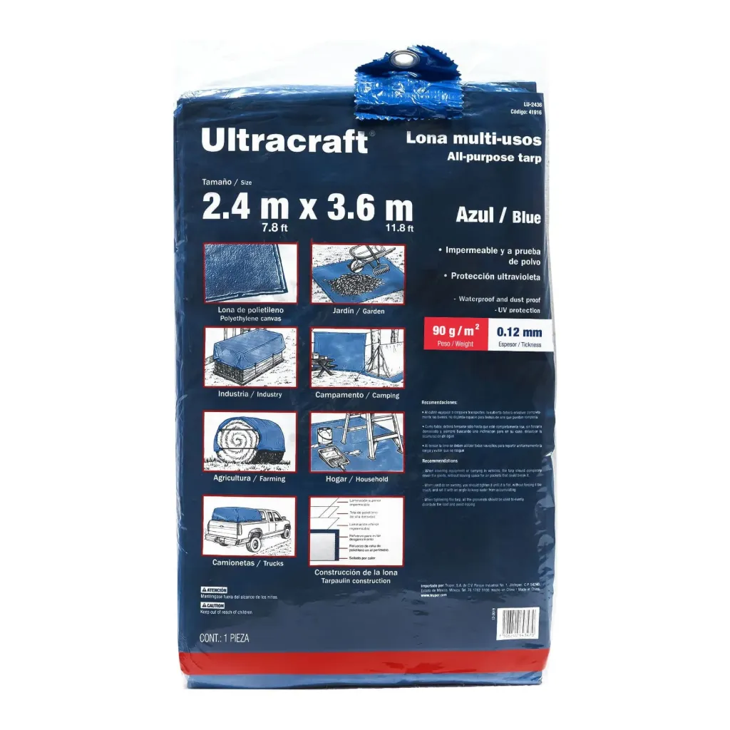 LONA 2.4m X 3.6m AZUL ULTRACRAFT (TRUPER) 41916