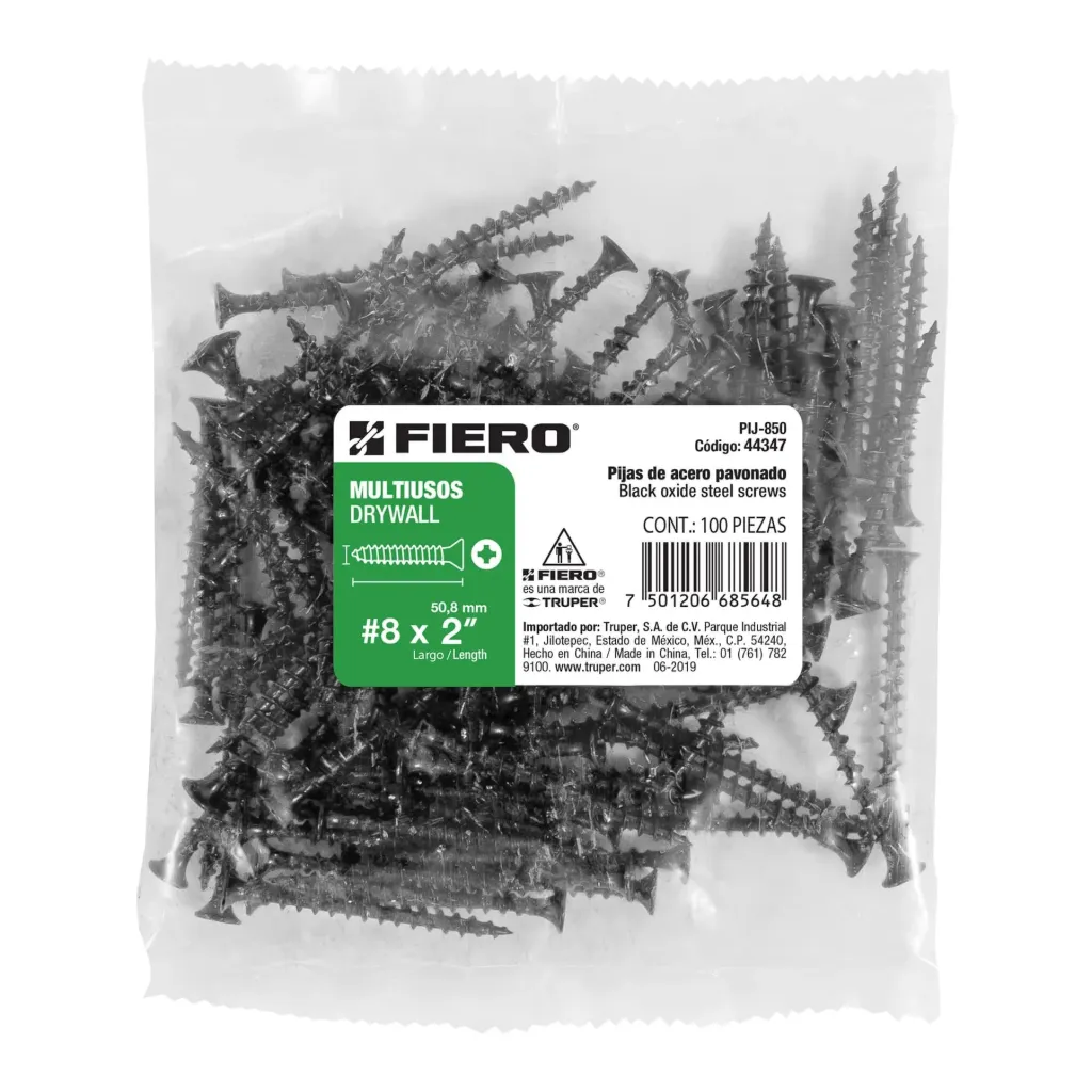 BOLSA CON 100 PIJAS #8 x 2" MULTIUSOS FIERO (TRUPER) 44347 