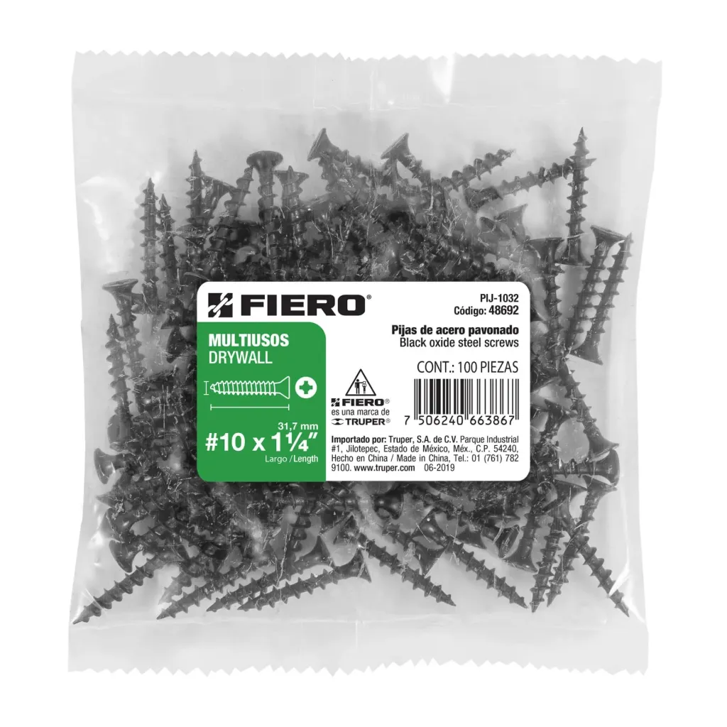 Pija multiusos #10x1¼" BOLSA 100PZ FIERO (TRUPER) 48692