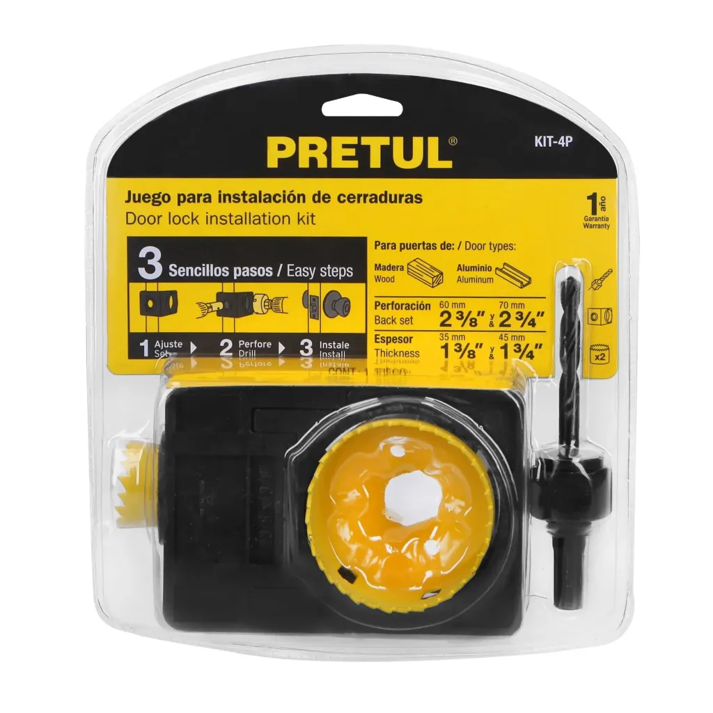 JUEGO DE PIEZAS PARA INSTALAR CERRADURAS, PRETUL(TRUPER)28574