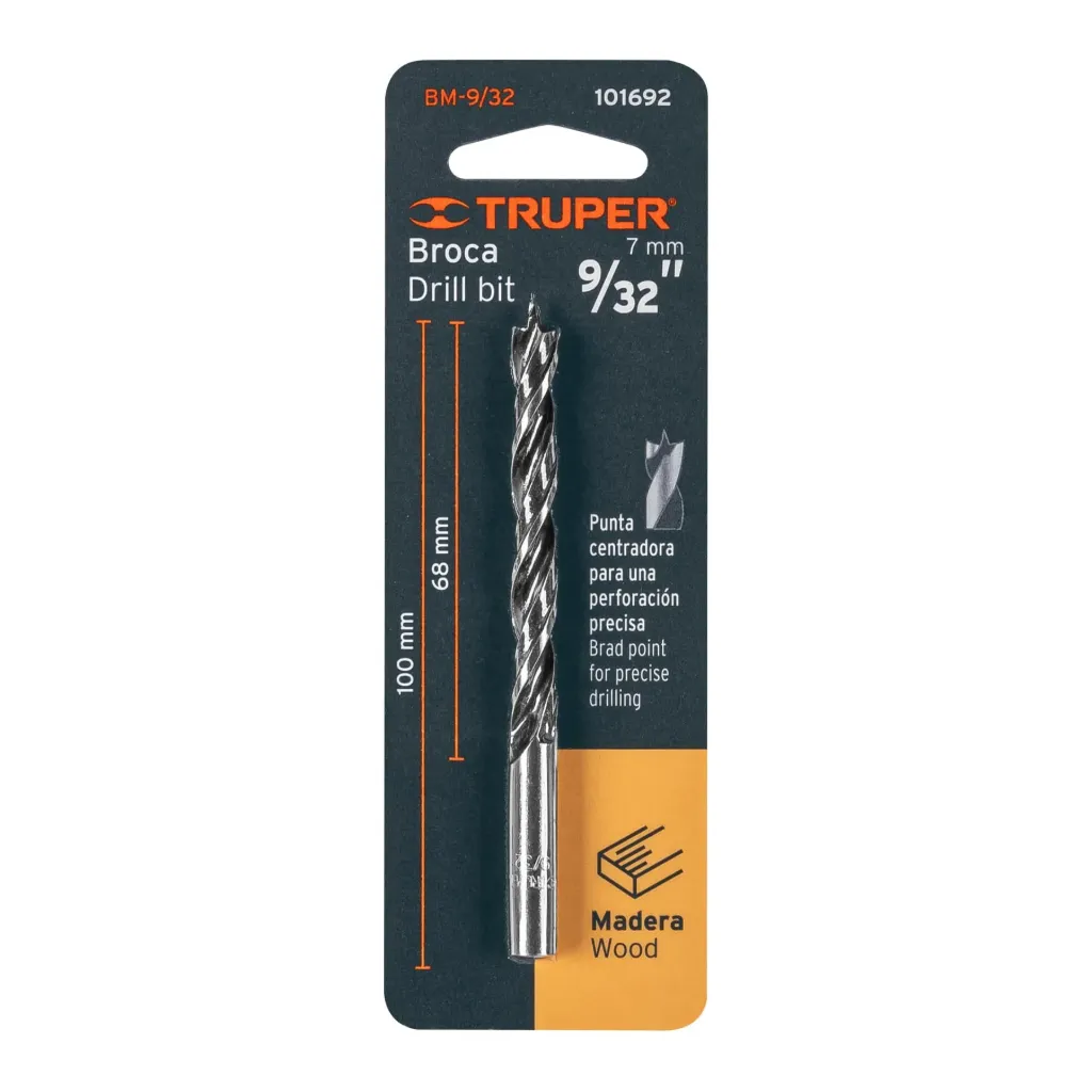BROCA CON PUNTA CENTRADORA PARA MADERA 9/32"(TRUPER)