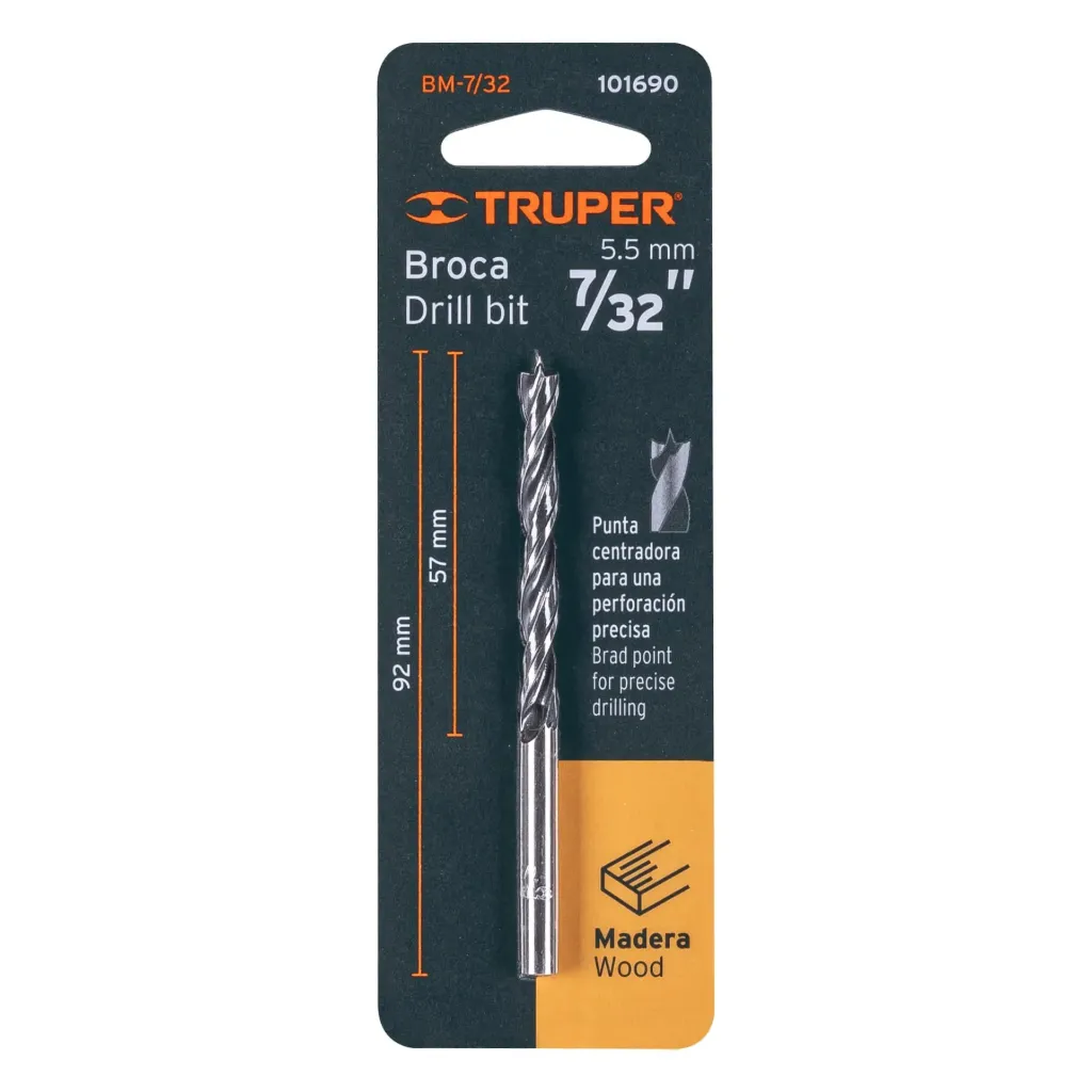 BROCA CON PUNTA CENTRADORA PARA MADERA 7/32",(TRUPER)101690