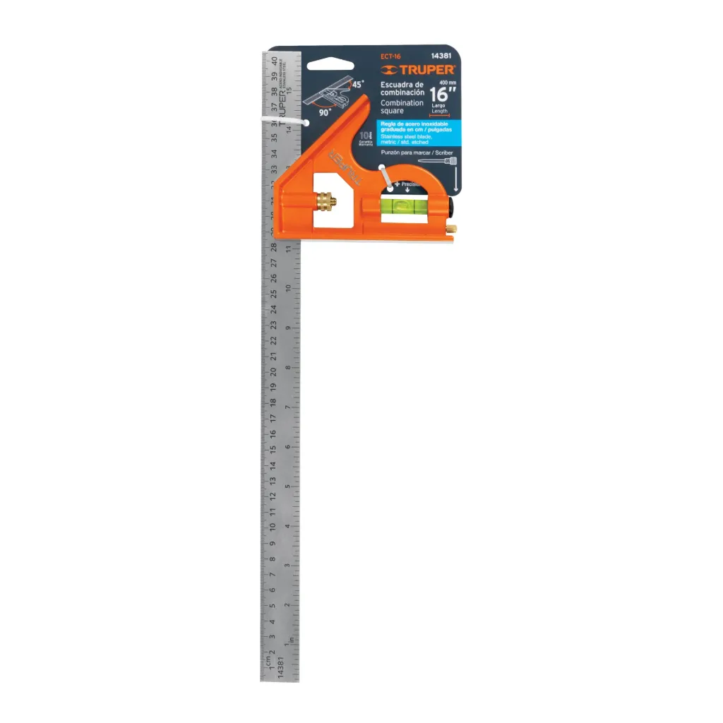 ESCUADRA DE 16" CONBINACION CON PUNZON PARA MARCAR(TRUPER)14381