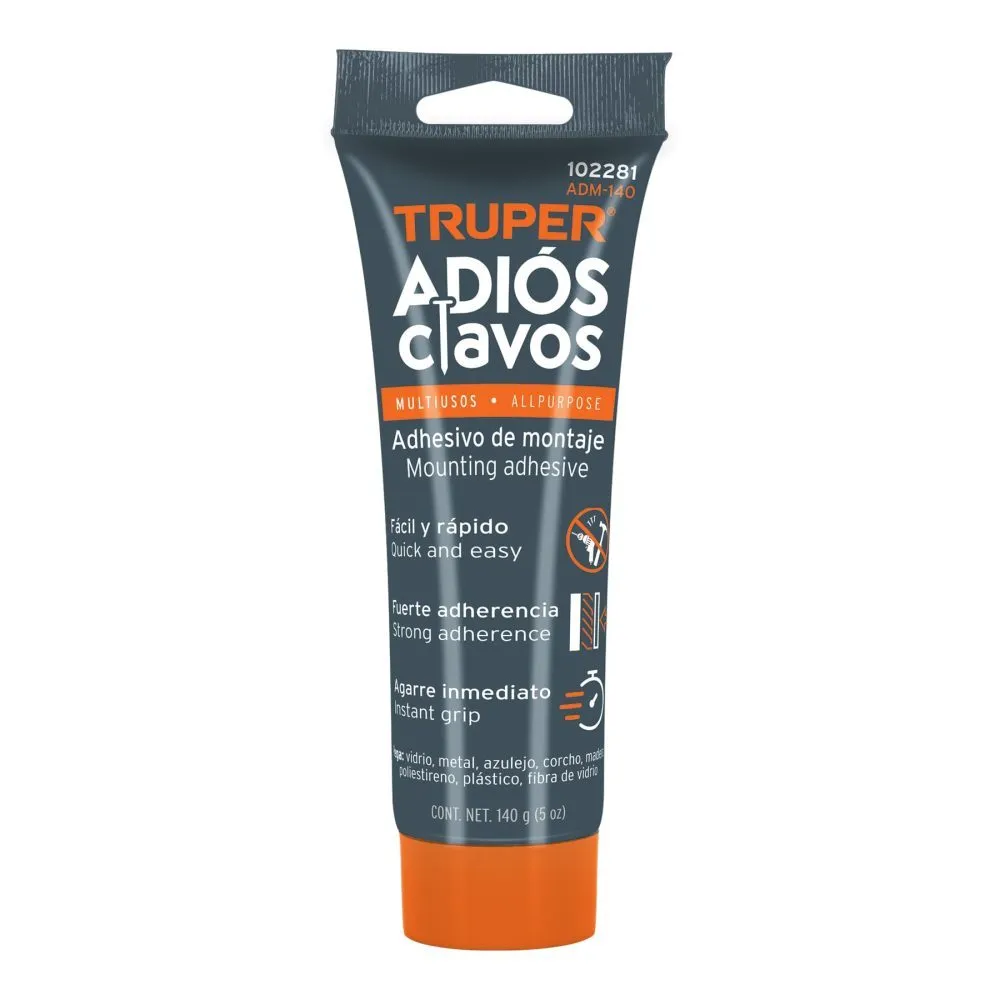 ADHESIVO DE MONTAJE ADIOS CLAVOS 140G TRUPER