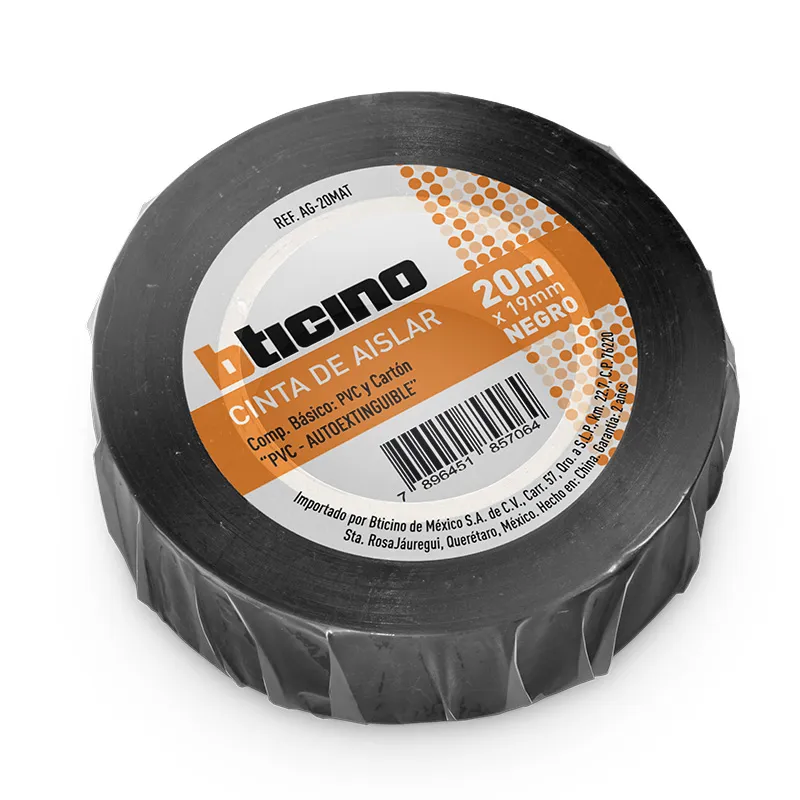 CINTA AISLAR NEGRA 19mm x 20m BTICINO