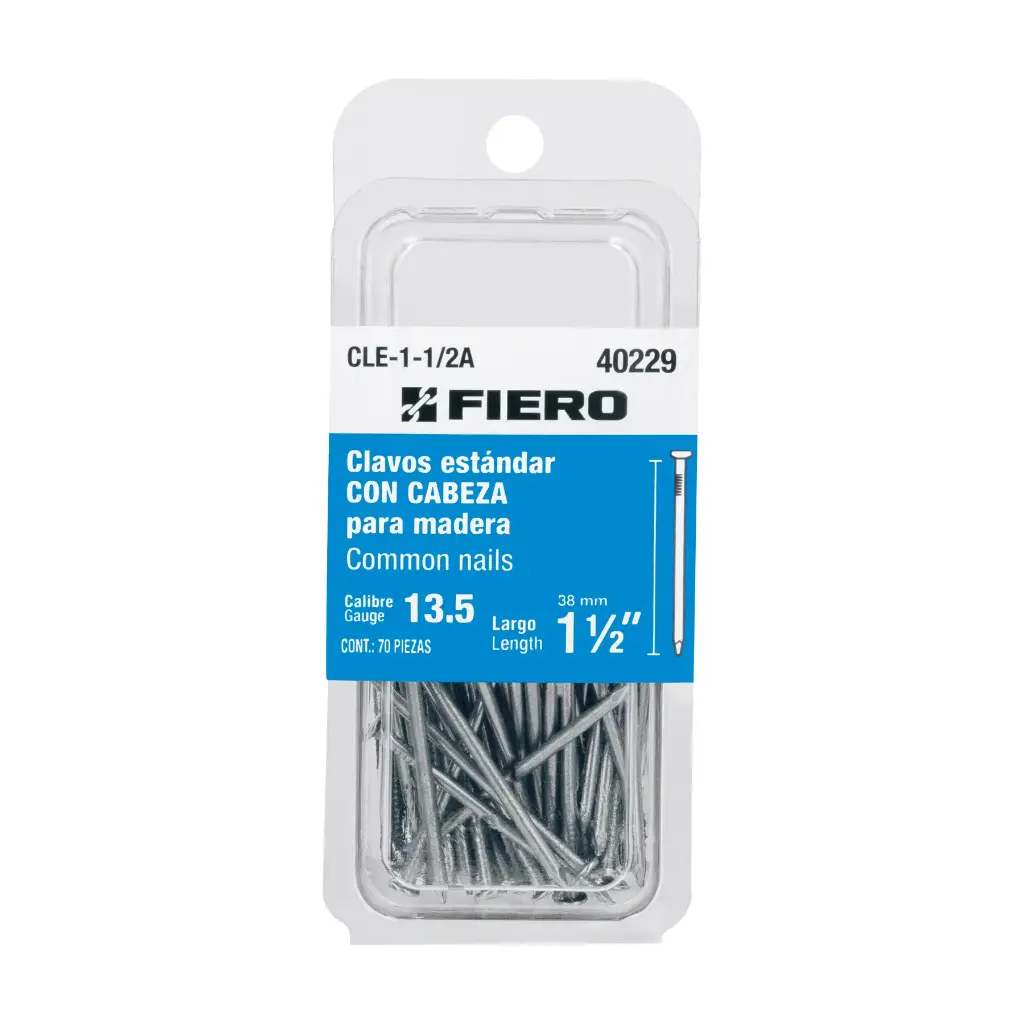 [40229] CLAVO PARA MADERA 1 1/2" BLISTER FIERO (TRUPER) 40229